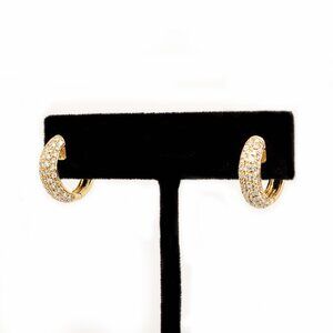 Natural Diamond Earrings in Solid 14K Yellow Gold